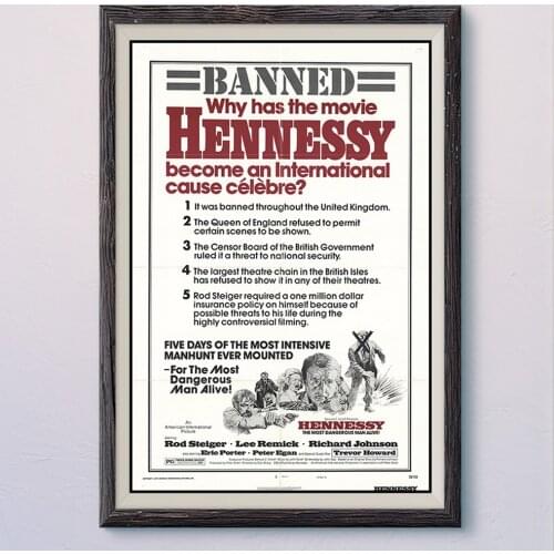 N152 HENNESSY Vintage Classic Movie Wall Silk Cloth HD Poster Art Home Decoration Gift