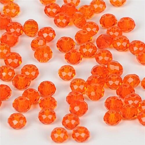 Orange Czech Seed Rondelle Beads 145pcs/bag 3x4mm Faceted Crystal DIY Jewelry Faceted 5040 Glass Crystal Beads Spacer