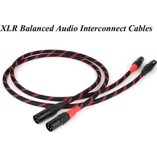 Pair x41807 5N OCC Copper XLR Balanced Audio Interconnect Cables with NEUTRIK XLR Plug