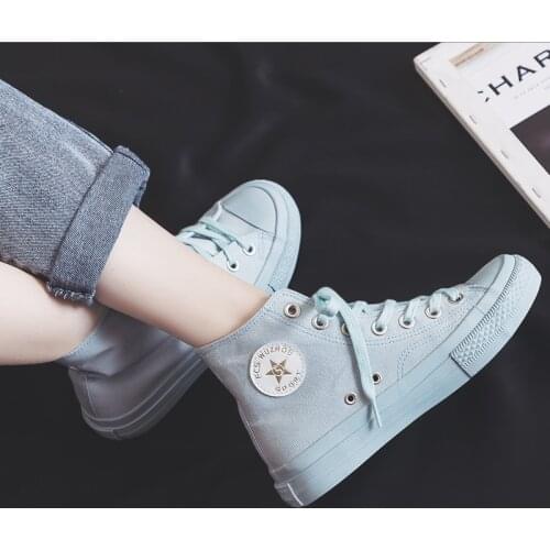 Canvas Womens Shoes Spring New Flat Casual Color Womens Vulcanize Shoes Trend Comfortable Canvas Women Sneakers Female
