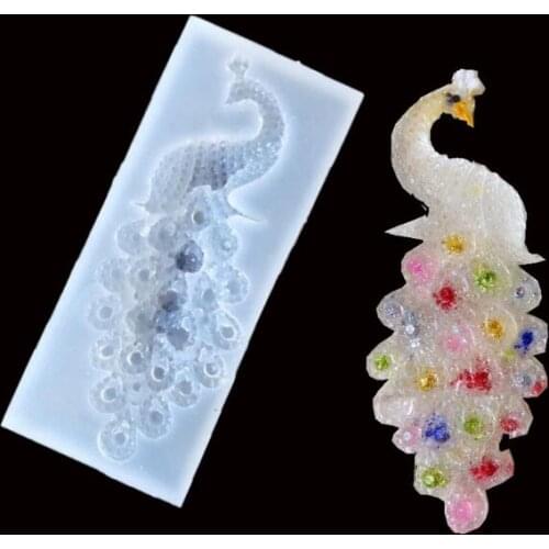 Peacock Ornaments Charm necklace Pendant Silicone Epoxy mold decorating molds Jewelry Making Tools For Epoxy Resin Mould