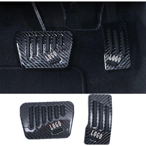 Carbon Fiber Accelerator Brake Pedals For Mitsubishi Outlander 2013~2020 Car Accessories Protective Cover Gas Pedal Pads