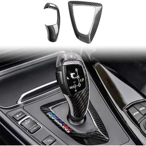 Real Carbon Fiber Gear Shift Knob Panel Frame Trim for BMW F20 F21 F22 F23 F30 F34 F10 F11 F07 F18 F25 F26 F15 F16 i8 RHD LHD