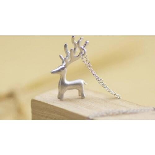 SMJEL New Fashion High Quality Reindeer Necklaces for Women Cute Deer Necklace Accessories Jewelry Party Christmas Gift SYXL008