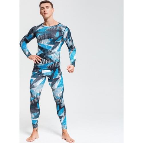 Camouflage tracksuit men set running tights compression kit Gym Body Shaper muscle shirt Cycling tracksuit Top Sports