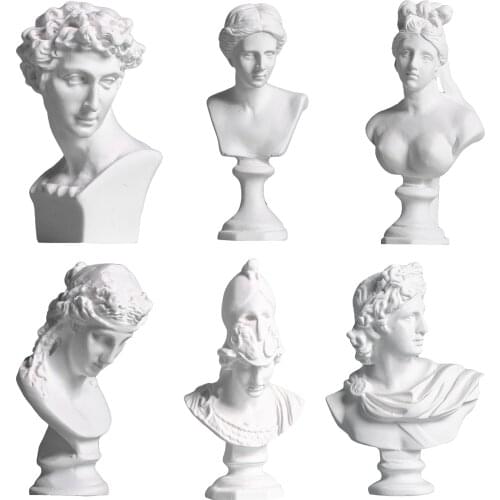 Greek Mythology Figurines Gypsum Portraits Bust Mini Gypsum Statue Drawing Practice Crafts Plaster Sculpture Nordic Home Decor