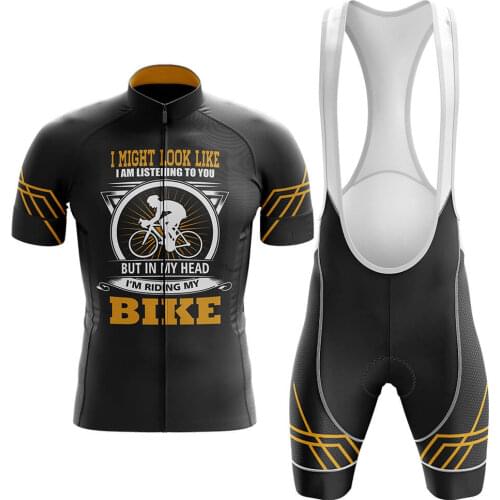 In My Head Cycling Sets Bike uniform Summer Cycling Jersey Set Road Bicycle Jerseys MTB Bicycle Wear Breathable Cycling Clothing