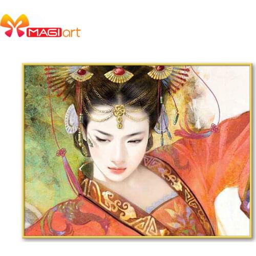 Cross stitch kits Embroidery needlework sets 11CT water soluble canvas patterns 14CT Chinese Tang Dynasty Princess-NCMP050