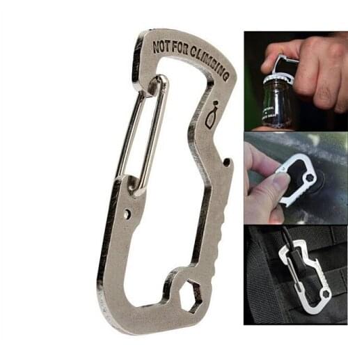 YOUGLE EDC Portable Carabiner Cap Lifter Keychain Bottle Opener Multi-purpose Tool