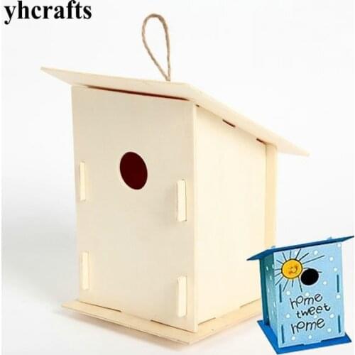 1PC/LOT.DIY Handpainted bird house Drawing toys Craft material Early learning educational toys Kindergarten arts activity items