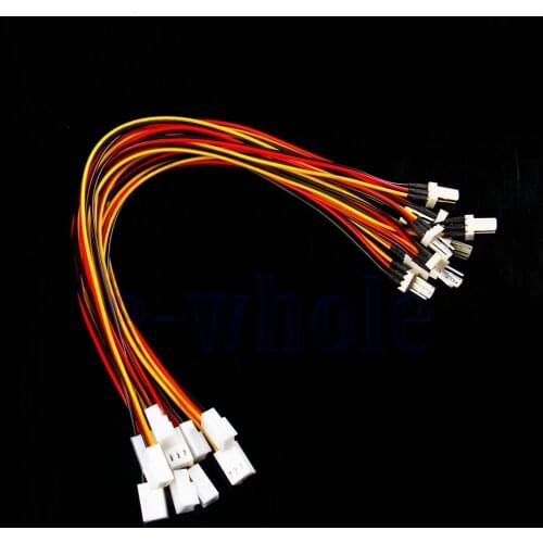 10Pcs 12V 3Pin Female to 3Pin Male PC Fan Power Splitter Extension Cable Wire Connector 3 Pin Male to Female Fan Extension Cable