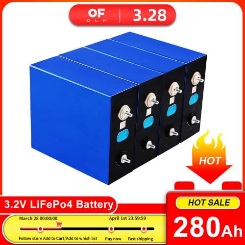 4-48pcs 3.2V 280Ah LiFePO4 battery pack Lithium iron DIY Motorcycle Electric Car Solar Inverter battery EU US Tax Free