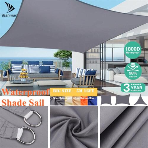 4/5x3M 3.6x3.6M UV Protection 70% Waterproof Encrypted Oxford Cloth Outdoor Sun Sunscreen Shade Sails Net Canopies Yard Garden