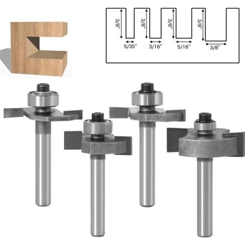 4PCS 6MM Shank 1/4 Shank High Quality "T" Type Biscuit Joint Slot Cutter Jointing/Slotting Router Bit Cutter wood working