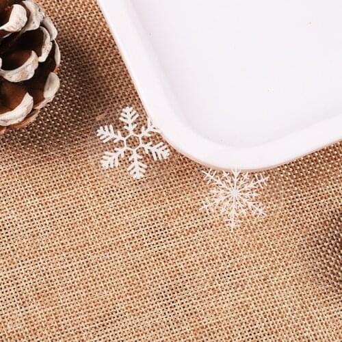 Free shipping1000pcs Transparent Waterproof Decorative Snowflake Sticker Snow Sticker Candy Cookie Packaging For Christmas