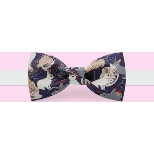 Free shipping new mens male printed groom groomsman presided banquet wedding Bow tie formal dress necktie tie Little bunny