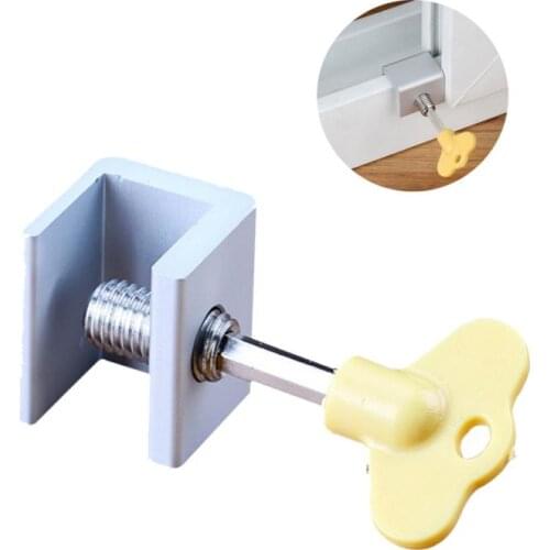 1PC Door Locks On Windows Adjustable Security Door Latch Mobile Window Insurance Lock Anti-theft Protection Lock Window Stoppers