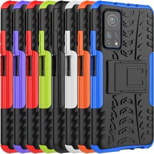 POCO X3 NFC Pro X3 GT F3 F2 Pro C3 M2 M3 Pro Phone Cover Kickstand Tyre Pattern 2-in-1 Mobile Phone Shell Funda Case