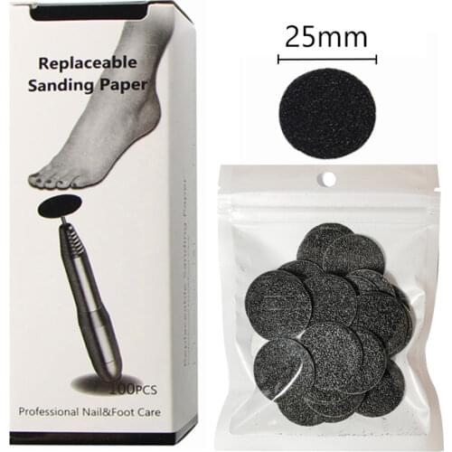 100pcs/Box Disc Cuticle Callus Remove Tool For Electric Foot File Callus Hard Dead Skin Pedicure Tools Replaceable Sandpaper