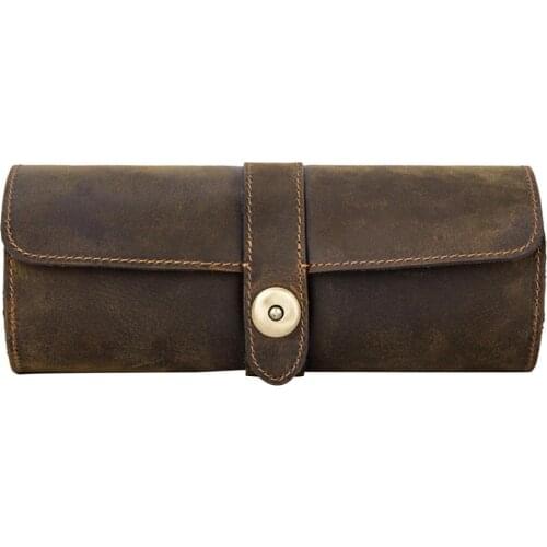 Display Box Storage Watch Band Holder Faux Leather Roll Wrist Watches Pouch Container Gift