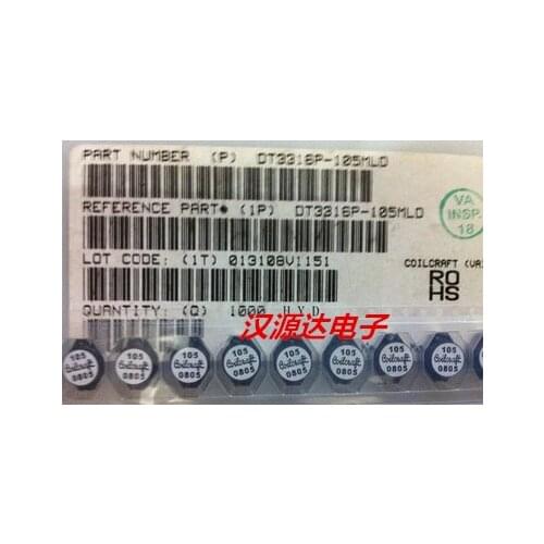 DT3316P-105MLD 1MH 1000UH 0.25A 13X9.4X5MM Power inductor, shielded, 20% tol, SMT, RoHS