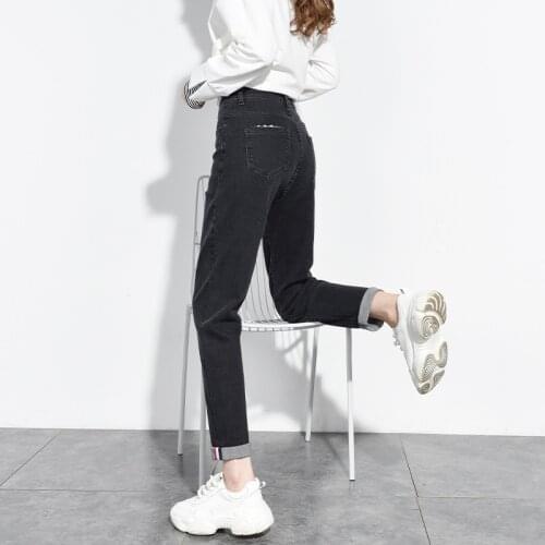 Mom Jeans Woman High Waist 2021 Women Classic Pants Plus Big Large Size Jeans Oversize Fashion Jean Femme Womens Jeans Black 40