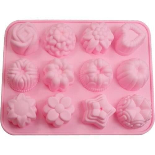 Facemile Flowers Silicone Cake Chocolate Jelly Candy Pudding Ice Tray Baking Mould Cake Decoration Modeling Fondant Mold 01019