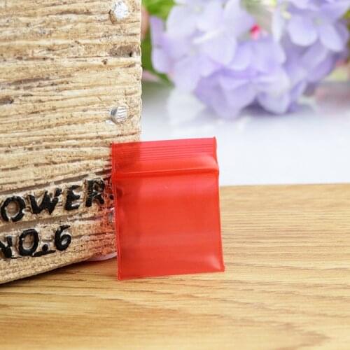 Hot Sale 100pcs Red Mini Self Sealing Zip Lock Plastic Bags 2x2.8cm Transparent Packaging Bag Thickness 0.2mm