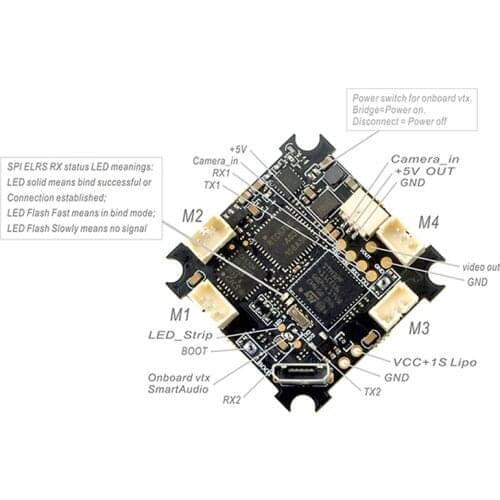 Happymodel ELRS F4 2G4 AIO 5in1 Flight Controller built-in SPI 2.4GHz ELRS Receiver for Tiny BWhoop RC FPV Racing Drone