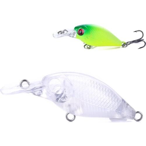 HENGJIA 10pcs Blank Hard Lure 50mm 3g Topwater Crankbait Unpainted Fishing Bait