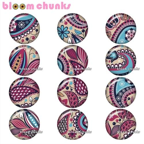 Pretty Retro pattern BohemiaRound glass cabochon jewelry flat back Making findings 12mm/18mm/20mm/25mm A7961