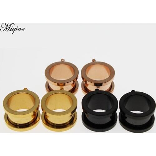 Miqiao 2pcs 316L Stainless Steel Ear Tunnels Plugs Piercing Jewelry Can Be Equipped with Pendant Ear Stretchers Expander 6-25mm