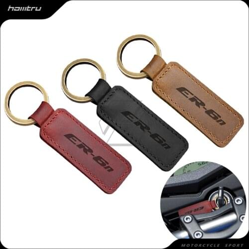 Motorcycle Keychain Cowhide Key Ring Case for Kawasaki ER-6N ER6N ER6F