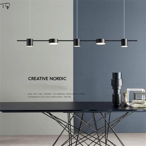 Nordic Atmosphere Gold Lustre Led Long Chandelier Lighting Modern Simple Individual Designer Restaurant Dining Room Office Cafe