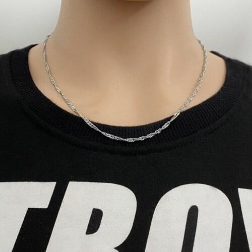 Titanium Steel Necklace Water Wave Chain Stainless Steel Necklace Fashion Womens All-match Jewelry