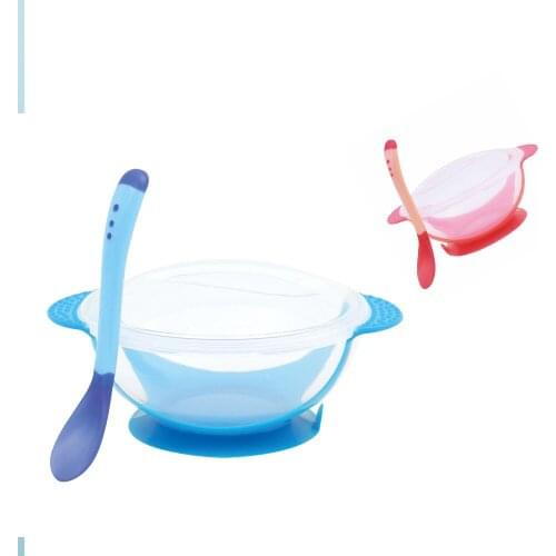 Baby Feeding Tableware Antiskid Suction Feeding Bowl Baby Kids Child Feeding Lid Training Bowl With Spoon Set Dishes tableware