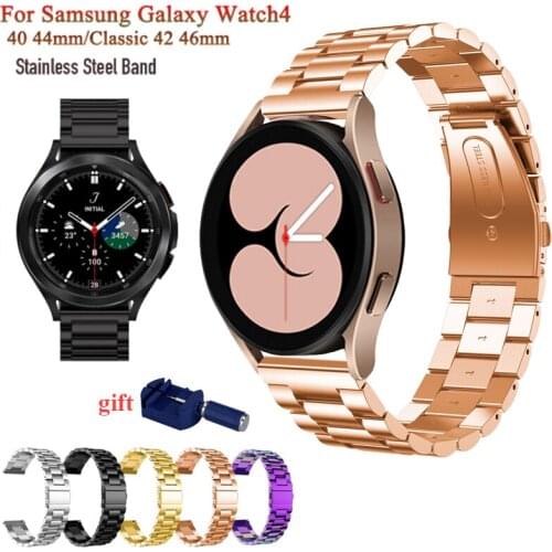 Metal Watchband Strap For Samsung Galaxy Watch4 Classic 46 42mm Smartwatch Stainless Steel Bracelet Galaxy Watch4 44 40mm Correa