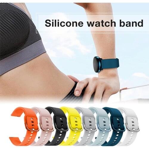 20mm Silicone Band For Samsung Galaxy Watch Active Smart Wrist Band Bracelet Strap Watchband With Buckle Accessories Hot Sale