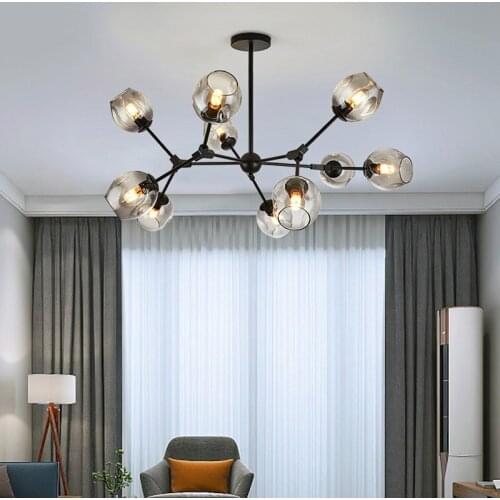 Modern LED Chandelier Lighting For Living Room Dining Bedroom Kitchen Restaurant Home Black Branch Ceiling Lamp Lighting Fixture
