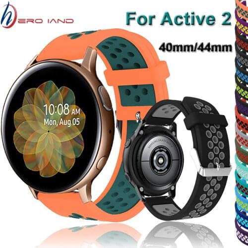Sport Silicone Band Strap For Samsung Galaxy Watch Active 2 40mm 44mm Breathable Replacement 20mm Watchband Bracelet Amazfit GTS