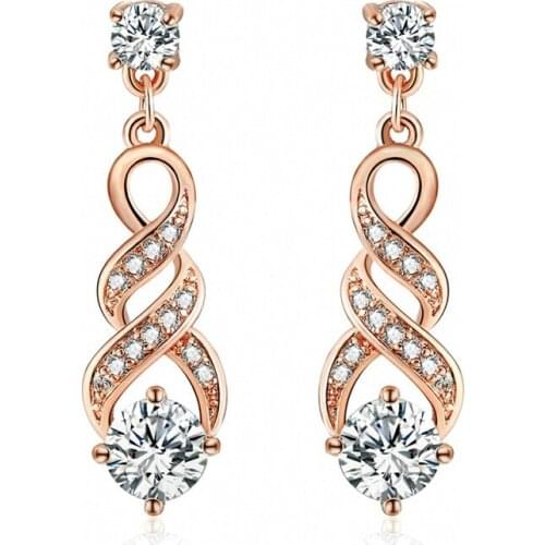 TRACYSWING Claw 6mm Cubic Zirconia Water Drop/Dangle Wedding Earrings For Women Gift Wholesale TWE725