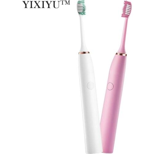 YIXIYU Ultrasonic Whitening Teeth Vibration Toothbrush 2pcs Brush Head 3 Clean Mode USB Charging Healthy Dental Adult Timer
