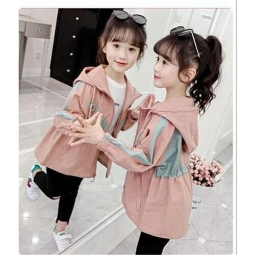 Kids Coats For Girls Spring Autumn Trench Children Outerwear Fall Girls Windbreaker 8 10 12 13 Years Teenage Kids Jackets