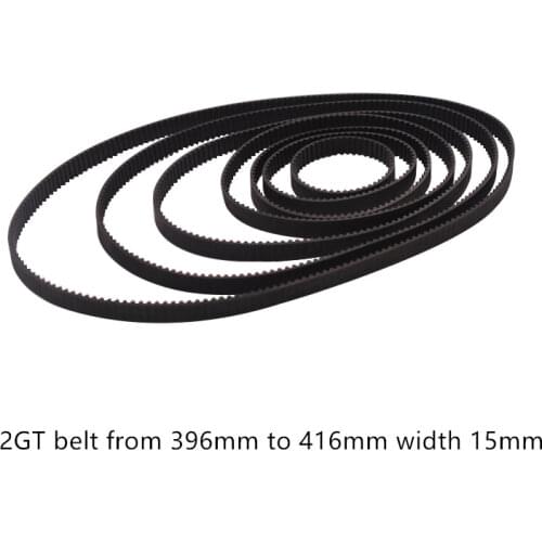 3D printer belt GT2 closed loop rubber 2GT timing 294 296 298 300 302 304 306 308 310 312 314 Length 294mm to 314mm width 15mm
