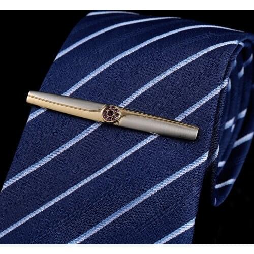 Tie Clips Top-grade Men Suit Business Daily Shirt Accessories Classic High-quality Two-color Pink Crystal Necktie Clip Wholesale