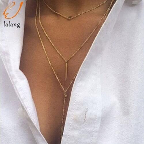 Womens Sexy Multilayer Necklace Small Dots Delicate Necklaces Elegant and Leisure Design for Women Fashion Chains Necklaces