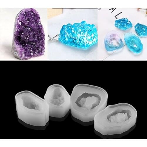 1pcs Crystal Druzy Stone Epoxy Resin Molds UV Resin Silicone Mold For DIY Jewelry Making Resin Crystal Epoxy Casting Mould