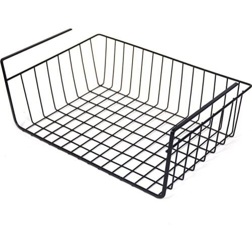 1pc Under Shelf Basket Rack 40 * 25 * 14cm Storage Organizer Holder For Kitchen White Black Iron Art Storage Holders Bedroom