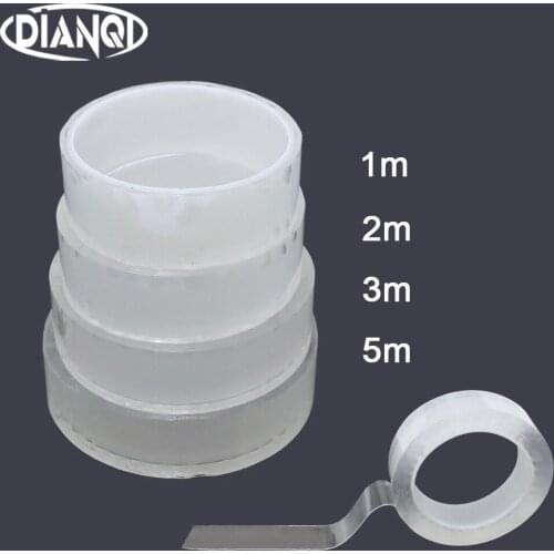 1PC 1/2/3/5M Waterproof Adhesive Tape 30mm Width Nano Traceless Tape Double Sided Tape Transparent No Trace Reusable