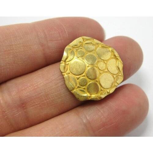 Brass stud earrings 21.5X20.5mm Irregular Turtle shell Raw brass boho earrings findings -10pcs R1041